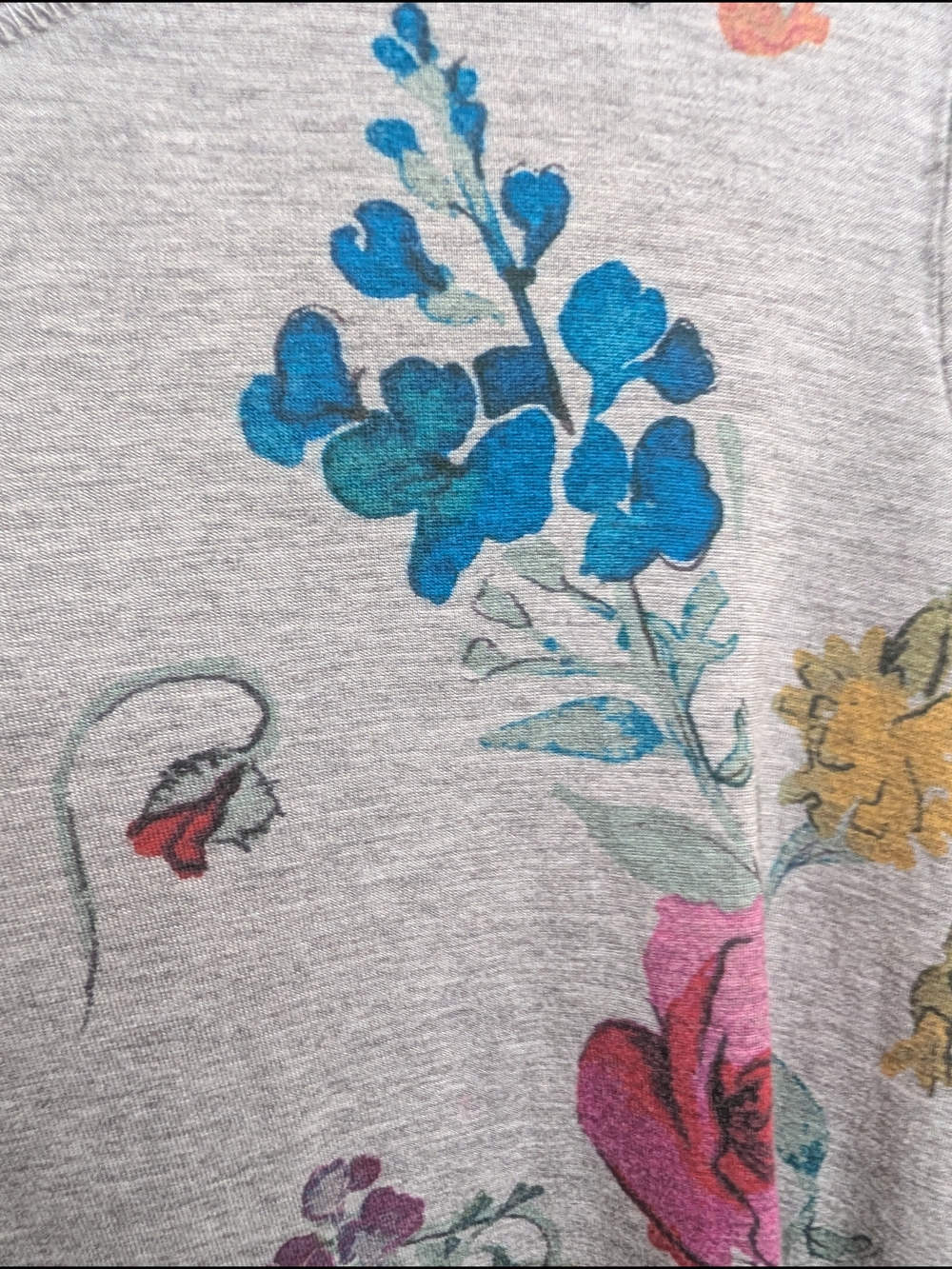 Rachel Rachel Roy Floral Top Size 1X Plus Gray Watercolor Botanical Print - Picture 4 of 8